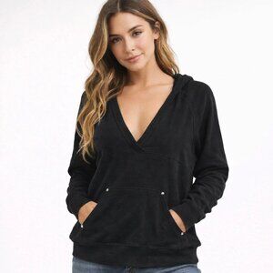 Naturally Organic World Black 100% Organic Cotton Hoodie M Eco Minimalist Soft